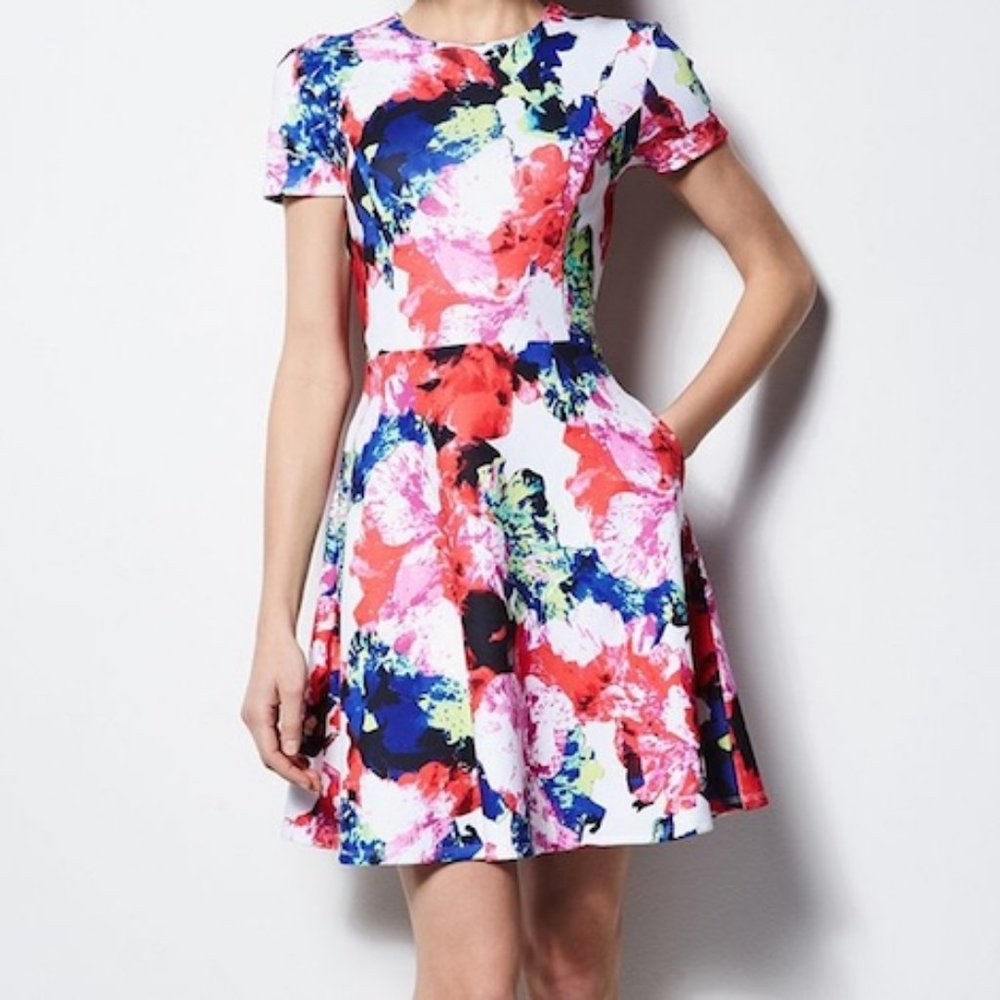 Milly For Design Nation Rosabella Fit and Flare Scuba Dress